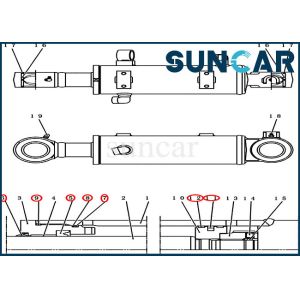 Quality PY01V00036R300 Dozer Cylinder Repair Seal Kit For Crawler Excavator CX50B CX55BMSR CX55B CASE for sale