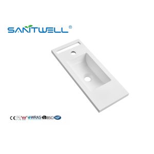 Quality New Design Standrad SWL555 Size Artificial Stone Basins Solid Surface Easy Clean Rectangle Shape Semi-Counter Sinks for sale