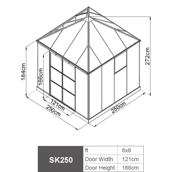 6 X 8 8 X 10 Polycarbonate Greenhouse with 2 wall windows