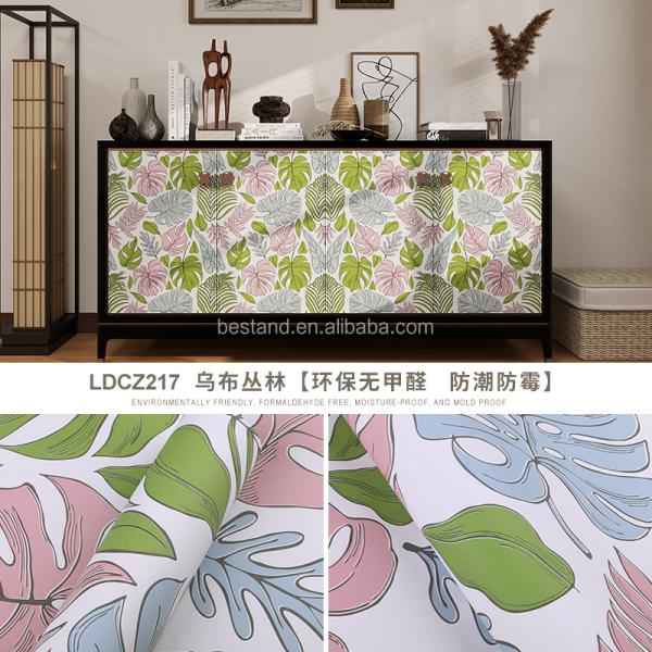 Removable Peel and Stick Wallpaper in Botanical Style for Tropical Plant Decor