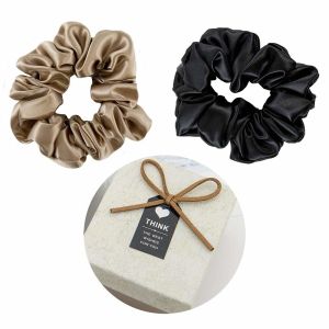 22mm Oversized Silk Scrunchie , 100% Mulberry Silk Thick Hair Bobbles With Gift
