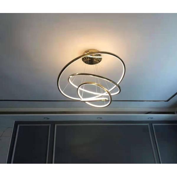 Cicle Chandelier Loft in the Hall Living Dining Room Gold Staircase Ring Pendant light(WH-NC-67)