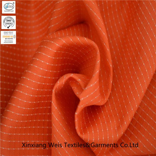 Buy Orange NFPA2112 Nylon Blend 300gsm Cotton Ripstop Fabric at wholesale prices
