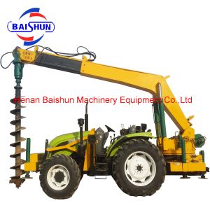 Electrical Pole Install Machine With Post Hole Digger Earth Auger