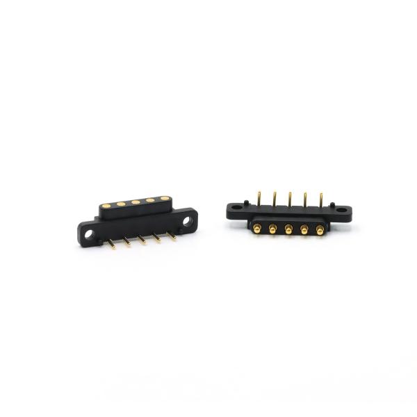 Buy Bended 2.54 Mm Pitch Connector Spring Loaded 5 Pin Pogo Connector Right Angle SUS304 at wholesale prices
