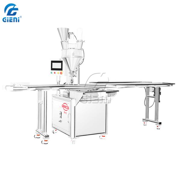 900pcs/H PLC Control Cosmetic Loose Powder Filling Machine With 25L Hopper