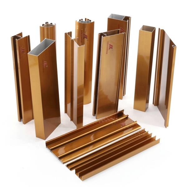 Buy Anodized Gold Aluminum Window Extrusion Profiles 6063 6061 at wholesale prices