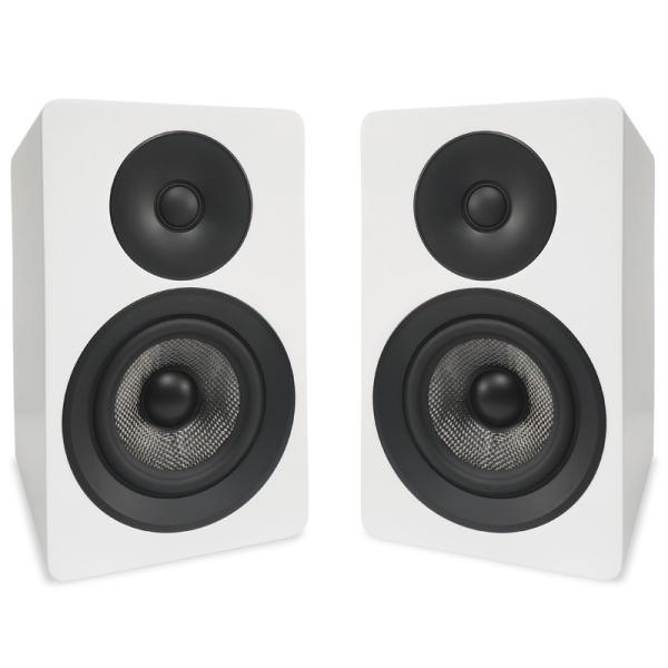 5.25 Inch Passive Bookshelf Speakers Matte White HiFi Studio Loudspeakers 150W RMS