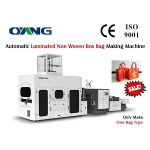 Laminated 3D Box Bag Making Equipment , Non Woven Bags Making Machine