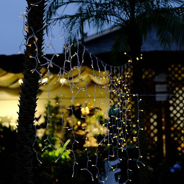 Indoor Yellow Solar Icicle Lights 450MA 500 LED 50m Length For Decoration