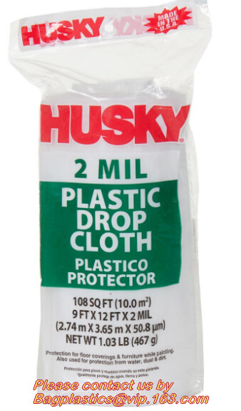 Plastic protective drop cloth, dust sheet, cover film, drop cloth, PE drop cloth