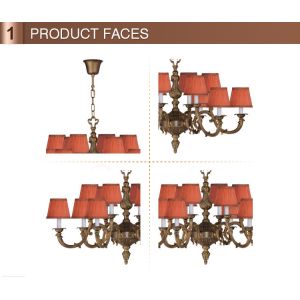 Italian brass chandeliers 8/12 Lights with Lampshade for indoor home lighting