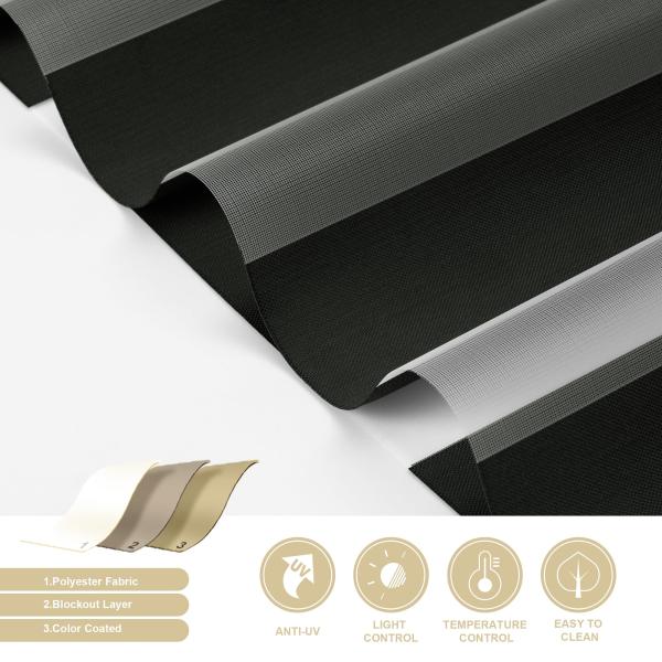 High Quality 3m Width Translucent Duo Roller Up Blinds Fabrics For Home Decoration