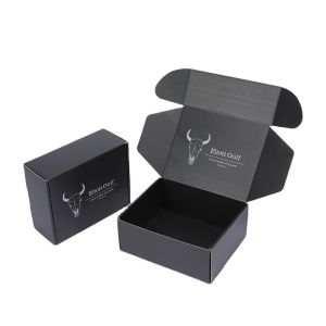 Customized Die Cut Eco Friendly Black Mailer Box for Clothing / Gift / Shoes