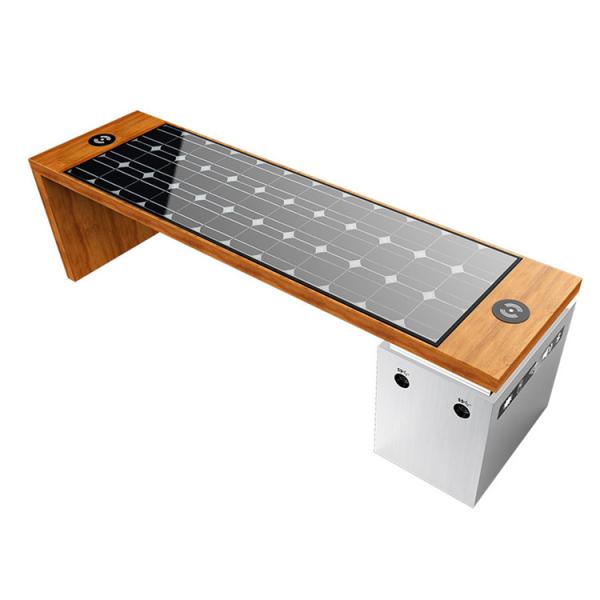 Buy 304SS Smart Solar Bench Begonia Wood Solar Powered Charging Benches at wholesale prices