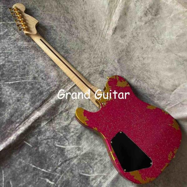Custom Flamed Maple neck alder body HSH pickup locking tuner stainless steel fret reverse headstock aged relic Electric