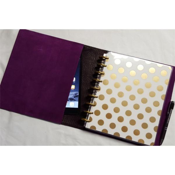 Agenda Disc Bound Notebook / Disc Bound Journal PU Leather Cover With 8 Discs