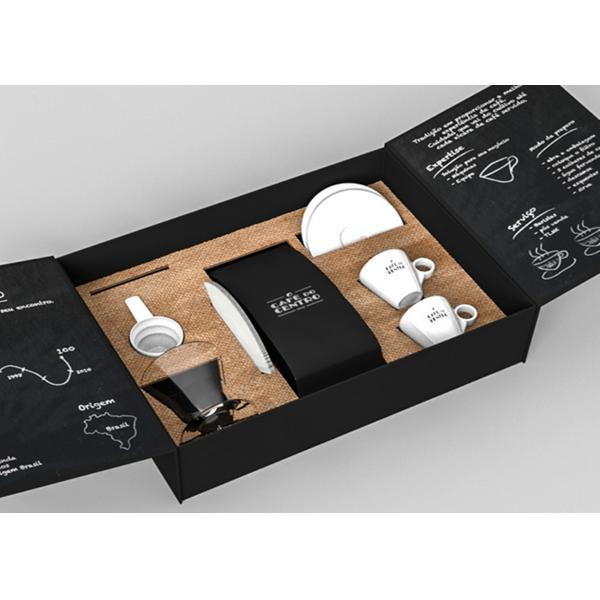 Suvenir Luxury Packaging Boxes , Creative Gift Matte Black Box Packaging Teapot