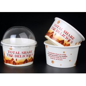 Quality Disposable Ice Cream Cups Gelato Cups With Covers and Spoons for sale