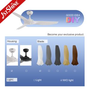 Indoor Energy Saving Ceiling Fan with Light Matte White Lower Noise and DC Motor