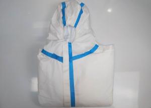 Quality Anti Bacteria Disposable Surgical Gown Protective Doctors Suits With Blue Tape for sale