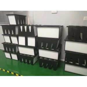 Lower Resistance V CELL Mini-Pleated HEPA Filter with ABS Frame for Industrial