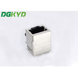 PA66 Black Ethernet Rj45 Connector DIP PCB Mount Without Lamp Flat 8PIN