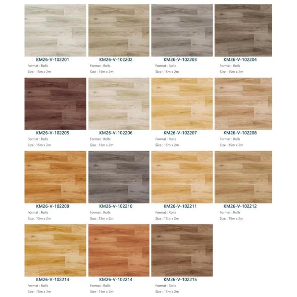 2mm Sheet Roll Vinyl Flooring Waterproof Heterogeneous Sheet Vinyl