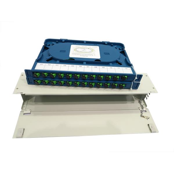 AL Material Fiber Optic Patch Panel 12 Ports 24 ports Integrated Splice Tray SC