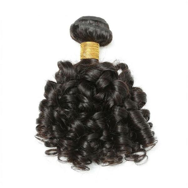 Natural Black Funmi Curly Remy Human Hair Bundles Sew In Weave Bundles Brazilian Bundle Deals