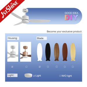 52-Inch Modern Ceiling Fan with 3-Color LED Light