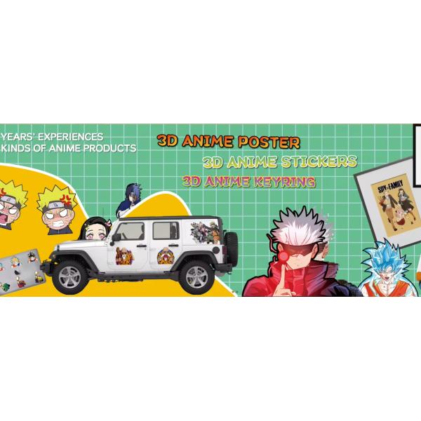 Wholesale Lenticular Anime Motion Sticker Waterproof Peeker Lenticular Anime Car 3D Sticker
