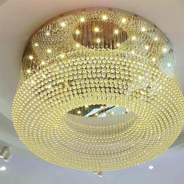 Buy Brass Crystal Halo Chandelier Pendant Light 110V-220V OEM ODM at wholesale prices