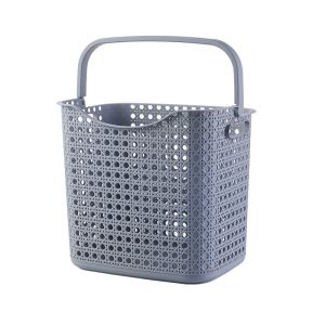 Beige 38x28x35cm Plastic Laundry Basket With Handles Eco Friendly