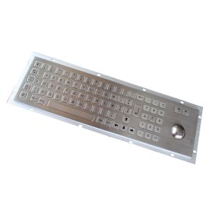 IP65 rear panel mounted metal steel keyboard with trackball and numeric keypad