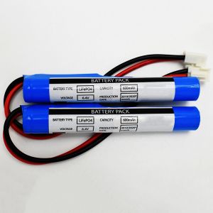 Emergency Lighting 600mAh 6.4V 18650 LiFePO4 Rechargeable Batteries