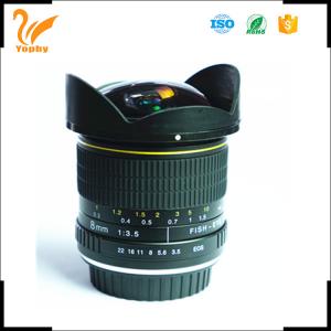 Quality Fixed Focus Anamorphic Camera Lens 8mm F3.5 Super Wide Angel APS-C Fisheye Camera Lens for sale