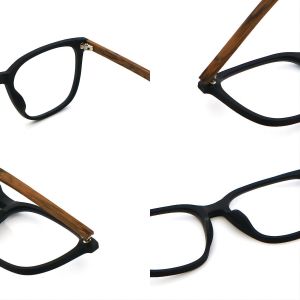 2024 Unique Polygons Wood Grain Acetate Glasses Frame MR 8082