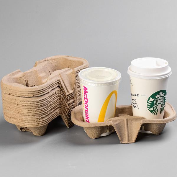 Buy Lightweight Molded Pulp Packaging Shockproof Coffee Pulp Tray Biodegradable at wholesale prices
