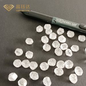 Transparent Clear Lab Grown HPHT Loose Rough Diamonds