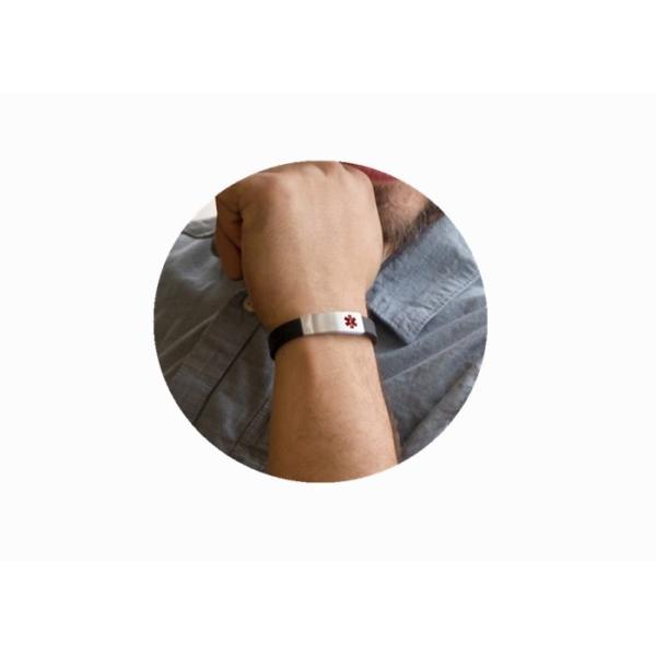 Slim Custom ID Wristbands , Silicone Medical ID Bands With Etched / Filled Color Logo