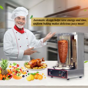 2 Burners Electric Vertical Rotisserie Chicken Broiler for Automatic Meat