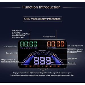 Ouchuangbo S7 HUD Head Up Display Combing OBD and GPS Two Systems Engine Fault
