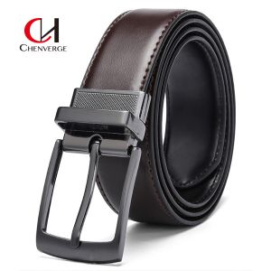 Wearable Leather Men'S Business Belt With Reversible Buckle