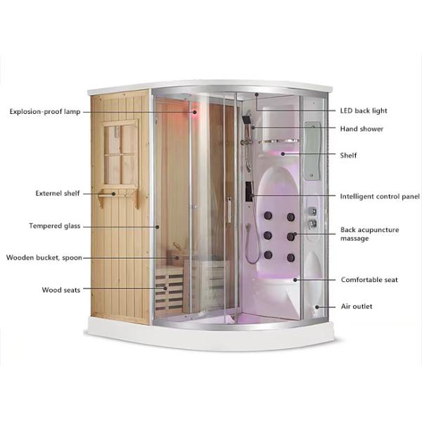 Wet Steam Bathroom Shower Enclosure Sauna Ozone Disinfection
