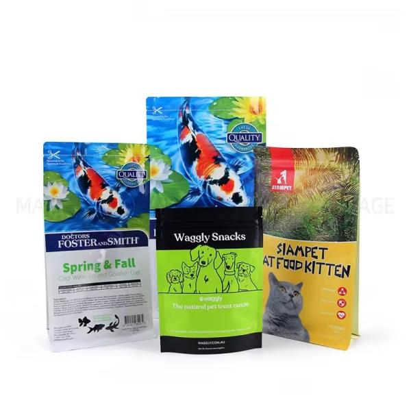 2kg 5kg 10kg 15kg Plastic Matt Aluminum Packaging Flat Bottom Zip Lock Pet Dog Food Bags