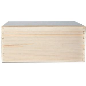 Customized Large Lidded Wooden Box Toy Keepsake Plain Unpainted