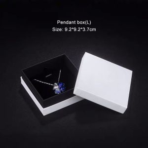 Shoulder Style Black Cardboard Jewelry Packaging Box Velvet Lined Custom
