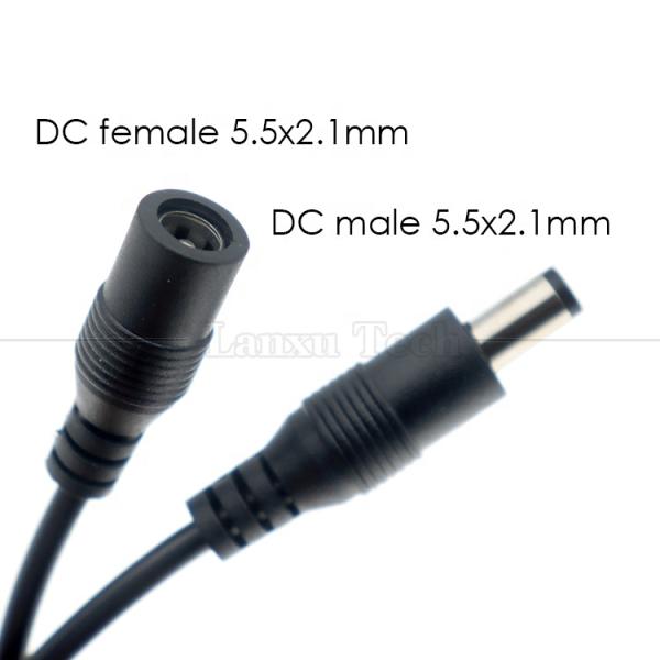 12V Male to Female 5.5x2.1 Barrel Jack DC Power Led Dimmer Switch Cable for Led Light