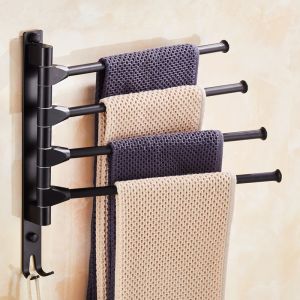 Foldable Rotary Rustproof Double Bar Towel Holder